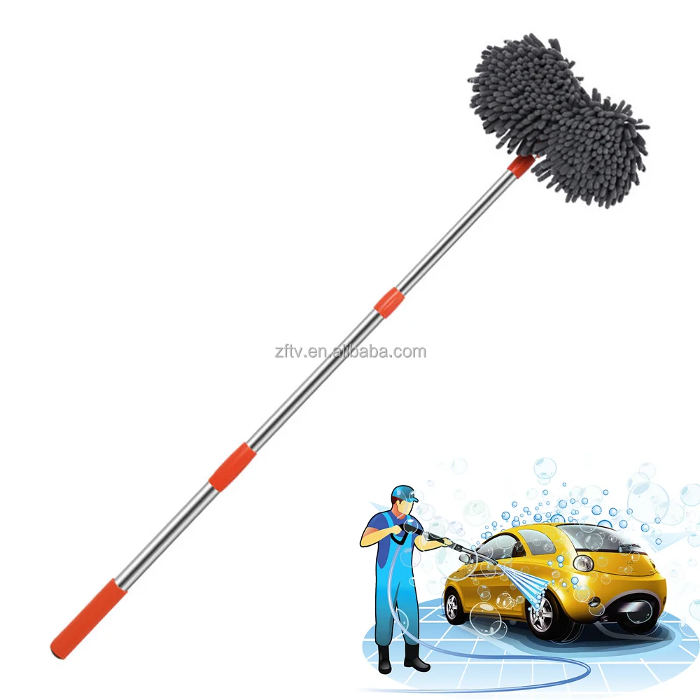 Телескопические Регулируемые вращающиеся шенилловые щетки с длинной ручкой для чистки автомобиля набор из микрофибры щетка для мытья автомобиля