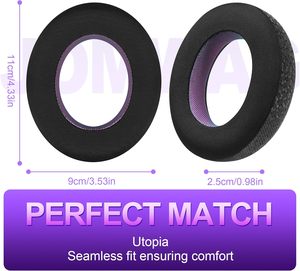 Coussinets d'oreille de remplacement en gel magique Jomwag pour <span class=keywords><strong>Focal</strong></span> Clear MG PRO/Utopia/New Utopia <span class=keywords><strong>ELEGIA</strong></span> (Noir/Violet) Fabriqué en Chine - Product Image 4