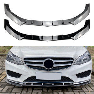 Mercedes-Benz E-Class W212 Front Lip Splitter Piano Black Carbon Fiber Texture PP Material 2013-2015 AMG Line - Product Image 1