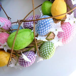 New Cross-Border Product <b>Easter</b> Egg <b>Wreath</b> Plastic Artificial Flower <b>Door</b> Hanging Home Courtyard Decoration - Product Image 3