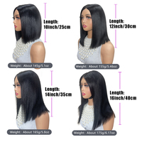 Perruques Bob Lace Frontal HD 5x5 pouces 100% Cheveux Humains pour Femmes, Perruque Bob 1B Sans Colle, Perruque Bob Lace Front Remy Lisse, Perruques Quotidiennes