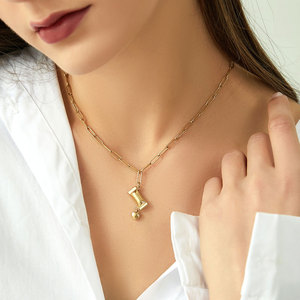 Collar de Joyería con Colgante de Corazón de Acero Inoxidable 316L, Chapado en Oro de 18k, Resistente al Agua y al Deslustre, con Logotipo Personalizado, para Mujer - Product Image 3