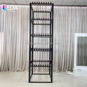 LEDA Custom Black Modern Metal Candle Holder Wall <b>Stand</b> Square Column Wedding Events New Arrival - Product Image 5