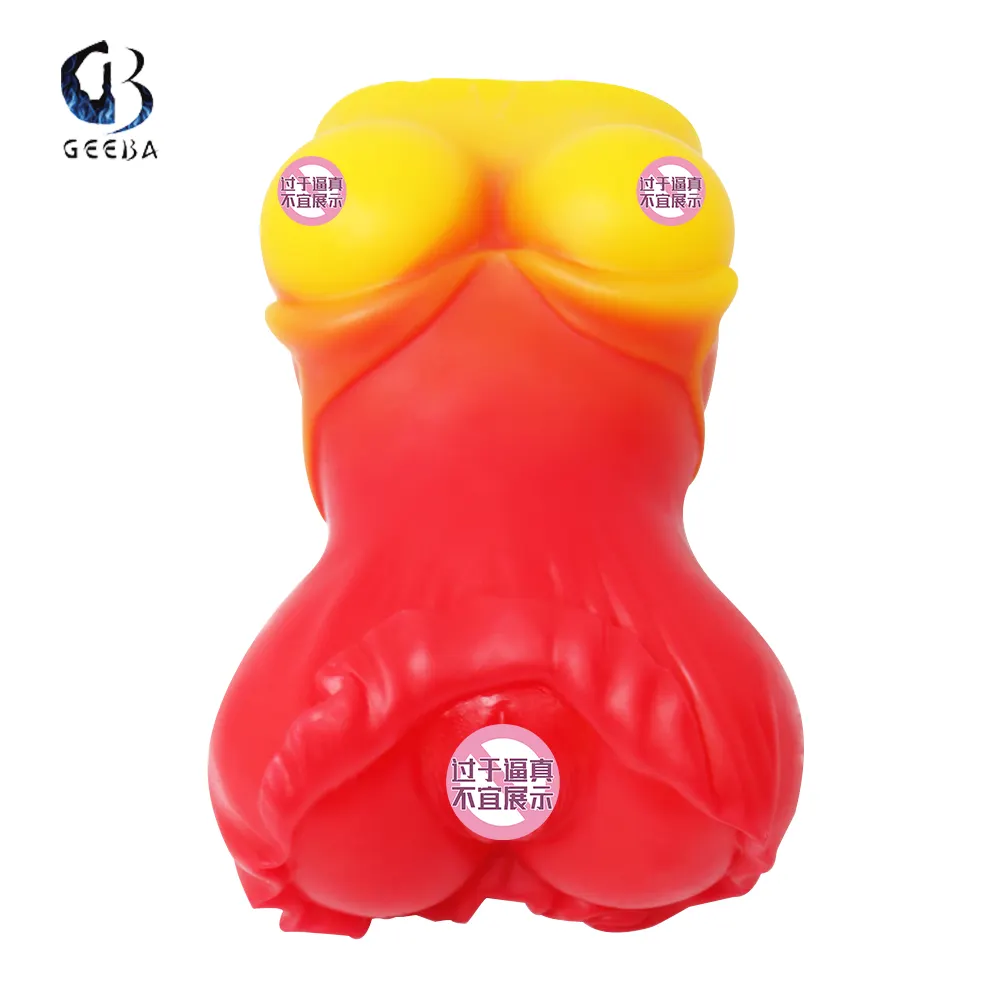 Bambola del sesso del silicone di alta qualità in colore arancione misto design unico giocattoli del sesso bagliore nel masturbatore della bambola del sesso scuro per gli uomini/maschio