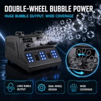 Machine à bulles de fumée LED 1500W à double roue avec générateur de bulles de brouillard et couleurs RGB, télécommande DMX512 pour scène, mariage, fête, DJ, club