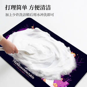 Alfombra de Halloween con diseño de gato y calabaza, 1,5 cm de grosor, suave y absorbente, para puerta de baño, decoración del hogar, unisex, forma cuadrada - Product Image 5