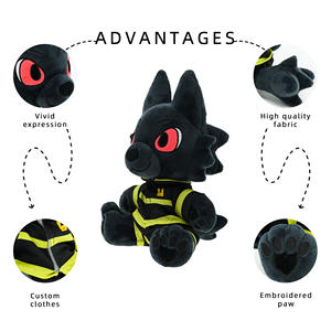 Peluche personnalisée sans minimum de commande à partir de photo, mascotte animale, logo d'entreprise, loup, jouets en peluche, cadeau promotionnel pour entreprise - Product Image 3