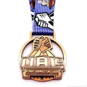 Free Art Design Manufactures Display Metal 3D Gold Silver Bronze 10Km Award Swimming Award Medals With Ribbon Custom