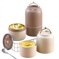 Tragbare Edelstahl-Mikrowellen-Thermo-Bento-Lunchbox für Kinder und Erwachsene, 2-stöckiger Isolierter Auslaufsicherer Behälter für Warme Speisen