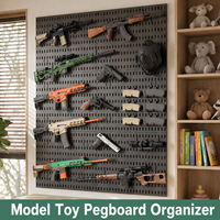 Rak Dinding Pegboard Modular Tanpa Bor, Panel Multi-Lubang untuk Senapan Busa Anak & Peralatan Menembak Taktis