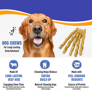 100g haute teneur en protéines longue durée 5 "croustillant poulet enveloppé chien mâcher bâton populaire Rawhide friandises pour chiens aux États-Unis CA EU 10CT Pack - Product Image 4