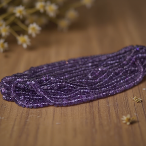 Fournisseur de pierres précieuses de Jaipur : Perles en améthyste violette naturelle, 4 mm, 5 mm, rondelles simples, bracelets faits à la main, bijoux en cristal naturel - Product Image 6