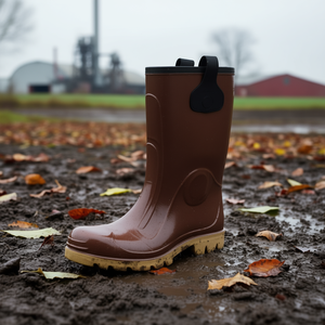 Botas de seguridad Ttake marrones de PVC hasta la rodilla, talla 46, suela de crepé - Product Image 3