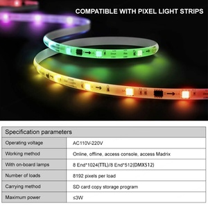 Aipin W-308C 2 * 1024ic PWM nối tiếp SPI tín hiệu rdm Bộ giải mã Master RGB LED Strip ánh sáng điện áp không đổi chương trình dự án điều khiển - Product Image 2