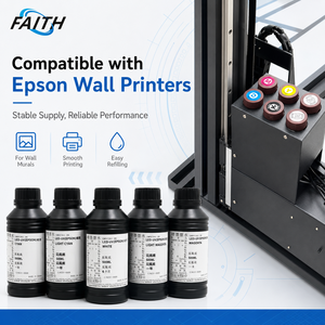 Encre UV <span class=keywords><strong>Faith</strong></span> 500ml 5 couleurs pour impression 3D murale et au sol, compatible avec les imprimantes Epson Dx7 Dx10 XP600 TX800 I3200 I1600 pour machines d'impression murale - Product Image 3