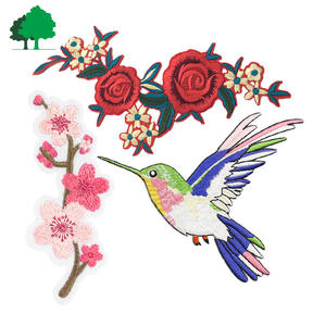 工場直販 カスタム 高品質 格安 アイロン接着 刺繍 鳥 刺繍ワッペン - Product Image 1