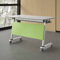 Table de conférence mobile pliable rectangulaire, design moderne et simple, en mélamine, modulable, sur roulettes, mobilier de bureau