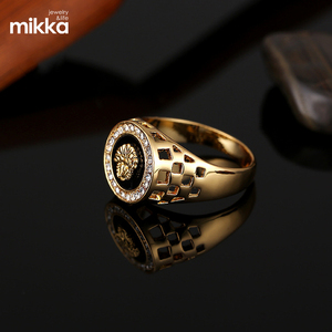 Cincin Pria Lapis Emas Baja Anti Karat Berhiaskan Batu Zirkon Berlian dengan Aksesoris Kepala Singa Gaya Hip Pop, Promo Hot Sale - Product Image 3