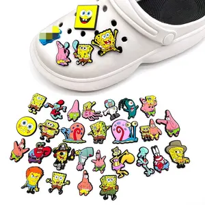 Nuovi arrivi SpongeBob Cartoon Pvc scarpe Charms troll zoccolo Charms per scarpe decorazioni