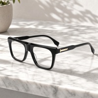 Montures de lunettes optiques carrées en acétate pour hommes, design tendance OEM/ODM, anti-lumière bleue, pour usage quotidien, personnalisables