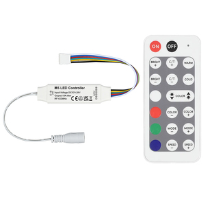 M5 <span class=keywords><strong>Mini</strong></span> RF RGB + CCT Controlador LED 433MHZ Inalámbrico DC 12V-24V Iluminación ambiental regulable para decoración de hoteles e iluminación de escenario - Product Image 1