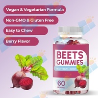 Gummies de betterave rouge personnalisées par l'usine OEM, extrait de betterave, soutien énergétique et santé, vitamine B12 pour la santé de tout le corps