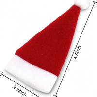 Mini-couvercle de bouteille de vin en tricot, chapeau de Père Noël mignon, décoration créative pour fêtes et festivals, cadeaux de Noël