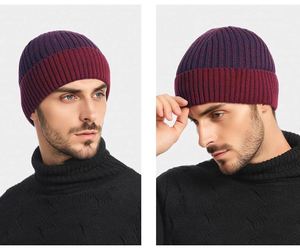 Autumn Winter Jacquard Knitted <b>Hat</b> <b>for</b> Men Double Layer Fleece Lining Warm Beanie <b>Hat</b> - Product Image 4