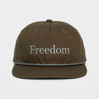 Casquette Snapback en sergé de coton non structuré à 5 panneaux avec logo brodé 3D personnalisé, vente en gros de qualité