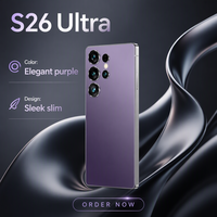 Smartphone S26 Ultra 5G Double SIM Octa Core LTE Android 15 avec Écran OLED 144Hz, Charge Rapide 120W et Fonctionnalités Gaming