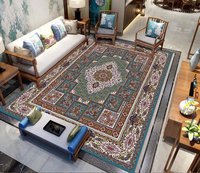 Tapis d'intérieur pliable en polyester imprimé, résistant aux taches, adapté aux animaux domestiques, fabriqué à la machine par OEM, pour le salon.