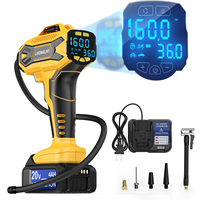 Gonfleur de pneus portatif 160 PSI pour batterie 20V avec batterie 4Ah et chargeur 30L/min pour voiture et camion