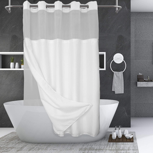 Hot Sales Luxury Shower <b>Curtain</b> Waffle Pattern Shower <b>Curtain</b> <b>for</b> Bath Room Hookless Shower <b>Curtain</b> With Snap in Liner - Product Image 6
