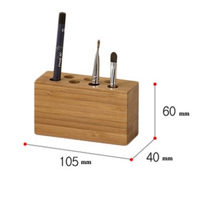 Cheap custom office set pen pencil makeup brush holder wood bamboo office desktop nordic pen stand holder with 7 holes