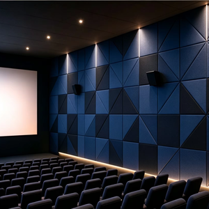Panel Acústico de Fibra de Vidrio Cubierto de Tela Qinsound, Tamaño Personalizado, Insonorizante Ignífugo para Teatro, Cine en Casa, Diseño de Interiores - Product Image 1