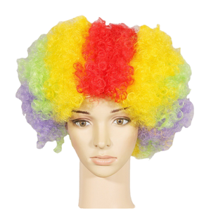 Pafu - Peluca Afro Colorida de <span class=keywords><strong>Payaso</strong></span> para Halloween, Peluca Rizada de Disfraz, Peluca Sintética de Cosplay para Adultos, Artículos para Fiestas de Carnaval y Festivales - Product Image 1