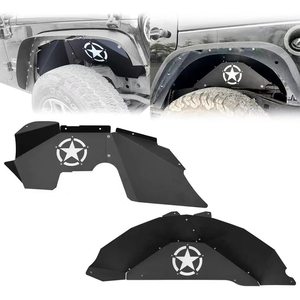 Revestimientos de Guardabarros Delanteros y Traseros de Acero con Logotipo Blanco para <span class=keywords><strong>Jeep</strong></span> Wrangler Jk Jku Sport Sahara <span class=keywords><strong>Rubicon</strong></span> & Unlimited 4 D 2007-2018 - Product Image 1