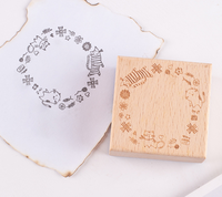 Mini Meow – Kit de tampons en bois peints à la main pour le bureau, motif accessoire vie féline