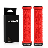 RIDERACE Vélo vtt Poignées Ergonomiques En Caoutchouc Souple Montagne Guidon Poignées Antidérapant Confortable Verrouillable Vélo Accessoires