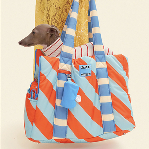 Tas Tote pembawa anjing peliharaan kecil nilon empuk tahan air dengan Logo kustom dan warna untuk perjalanan hewan peliharaan yang lembut dan berjalan - Product Image 1