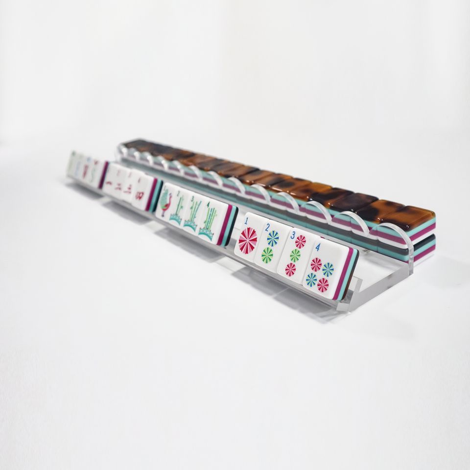 Turtle Shell Aesthetic Mahjong Tiles with Colorful Floral Prints ...
