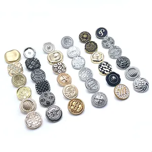 Custom Pattern Logo Design Abaya Thobe Men Shirt Zinc Alloy 12mm Press Metal Buttons Garment Snap Buttons