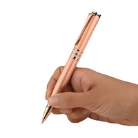 Set Hadiah Gantungan Kunci Pulpen Logam Rose-Gold Gaya Kasual Kreatif dari Cina