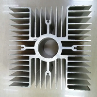 Dissipateur thermique en aluminium extrudé série 6000 avec ailettes pliées, conception sur mesure, services de pliage, soudage et découpe