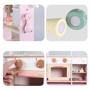Simulación de simulación de madera para hacer helados, tienda de postres, juego colorido, juguetes de rol Montessori, juego de <span class=keywords><strong>helado</strong></span> de madera para niños - Product Image 3