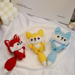 Thực tế dễ thương Fox động vật DIY đan Bộ handmade <span class=keywords><strong>Crochet</strong></span> Kit với PP bông điền tùy chỉnh màu sắc và kích cỡ cho trẻ em - Product Image 3