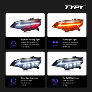 Conjuntos de faros delanteros TYPY para Honda Fit GK5 2014-2020: Luces indicadoras secuenciales LED con lente láser modificada para Fit - Product Image 3
