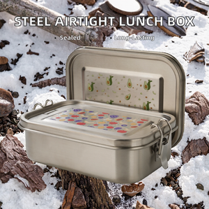 Lonchera Bento de Acero Inoxidable de Gran Capacidad, Ecológica, Duradera, Apta para Lavavajillas, con 2 Clips Herméticos, Libre de BPA, Marca Personalizada - Product Image 2