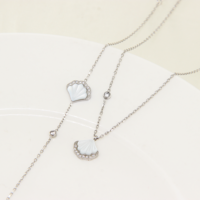 Vente en gros de bijoux de mode de haute qualité en acier inoxydable avec pendentif en zircon, pour femmes, imperméables, hypoallergéniques, personnalisables