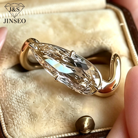 JINSEO Diamant de laboratoire CVD de qualité supérieure, taille minimaliste VVS1 VVS2, pierre lâche pour la production de bijoux personnalisés et cadeaux